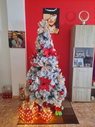 Árbol de Navidad Blanco y Rojo