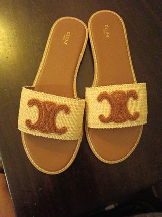 Chanclas Céline Beige/Marrón Talla 41