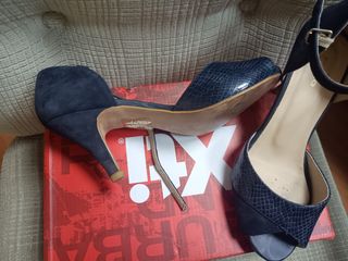 Sandalias Fosco Talla 38 Azul Marino Elegante piel