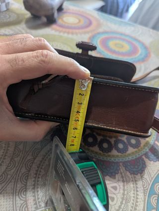 Bolso de piel auténtica marrón