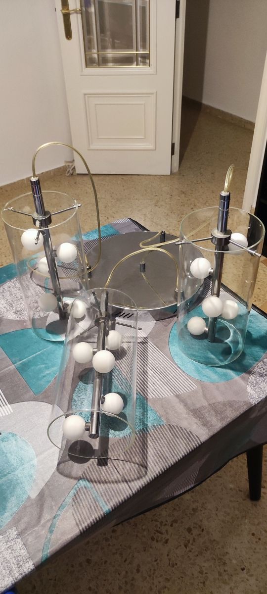 Lámpara colgante moderna cristal y metal