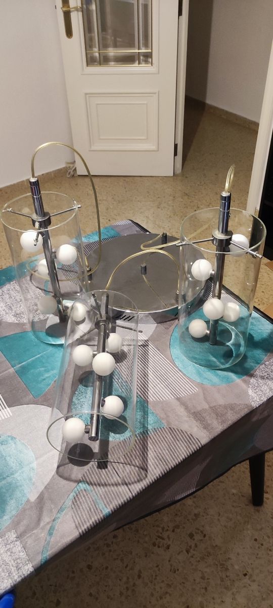 Lámpara colgante moderna cristal y metal