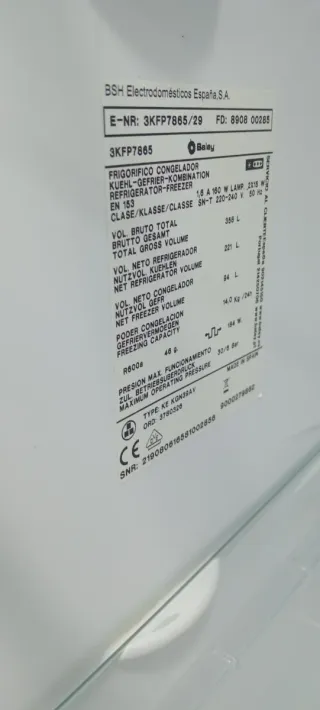 NEVERA COMBI BALAY NO FROST ENERGÍA A+