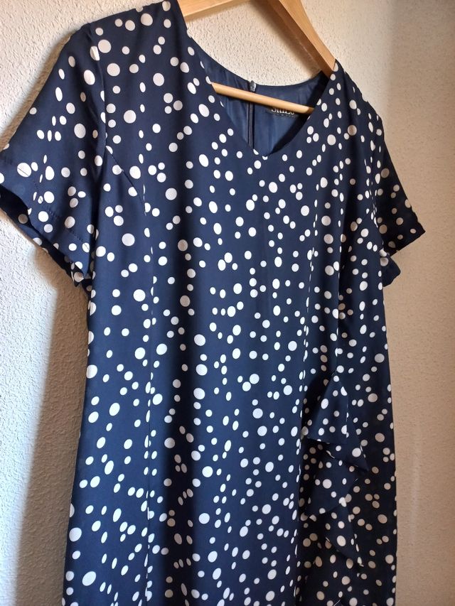 Vestido azul lunares talla 48 StilLo