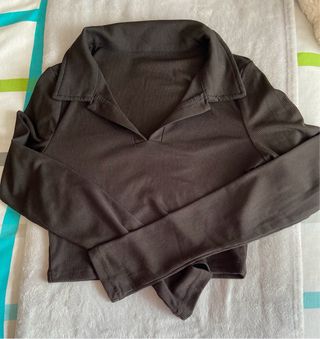 Camiseta manga larga cuello polo