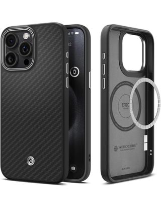 Funda iPhone 15 Pro Spigen Negra Carbono Aramid
