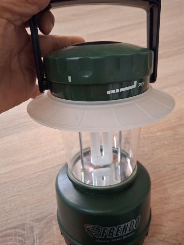 Lanterna da campeggio verde e trasparente Frendo