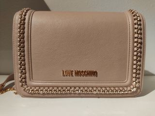 Bolso Moschino Beige Cadena Dorada