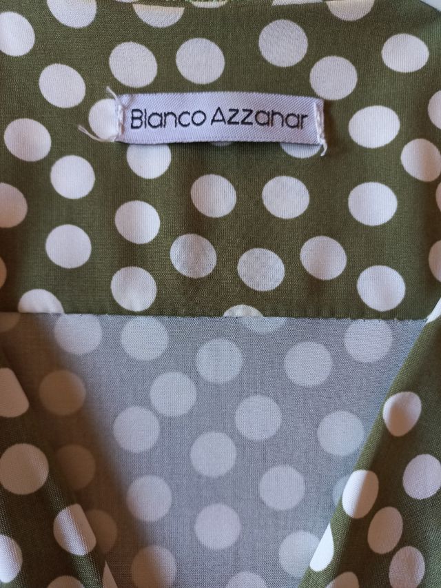 Vestido cruzado lunares verde talla XL