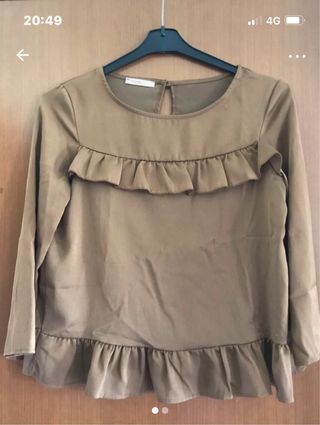 Blusa Motivi senape con rouches