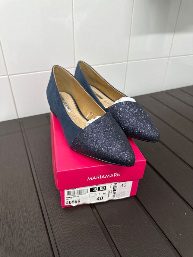 Zapatos planos Mariamare azul marino talla 40