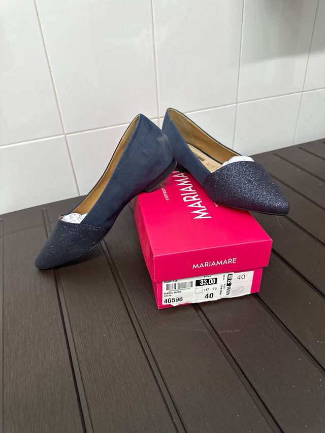Zapatos planos Mariamare azul marino talla 40