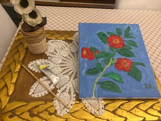 Quadro fiori dipinti a mano
