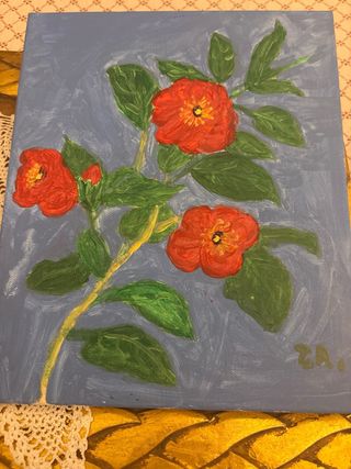 Quadro fiori dipinti a mano