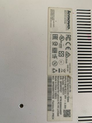 Portátil Lenovo Blanco para piezas