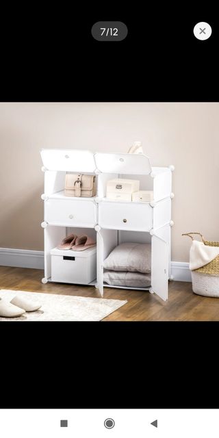 Mueble modular zapatero plástico blanco