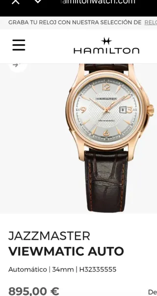 Reloj Hamilton Automático H323350 Zafiro