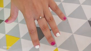 Anillo oro blanco con diamante
