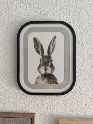 Pintura acuarela, cuadro, dibujo de conejo