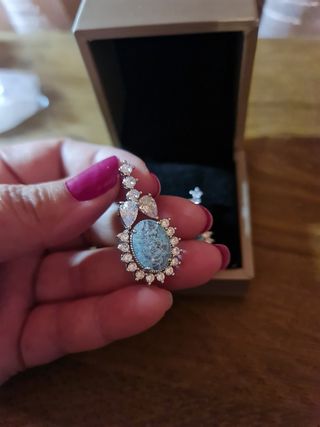 Pendientes circonitas azules y plata.