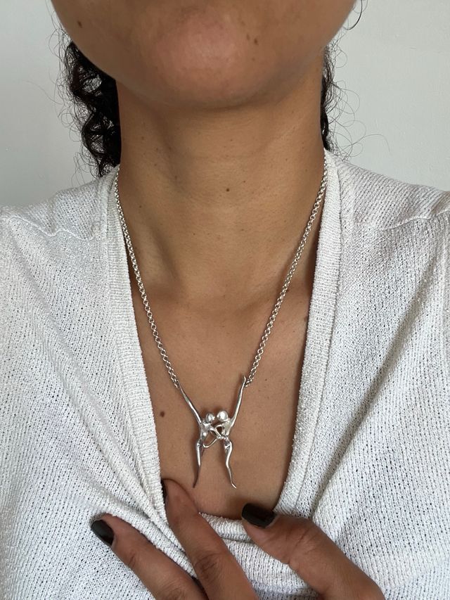 Collar + Pendientes Plata 925 Diseño Femenino