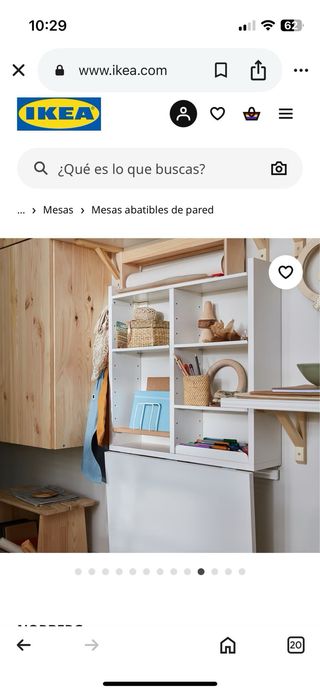 Mesa abatible pared Ikea blanca