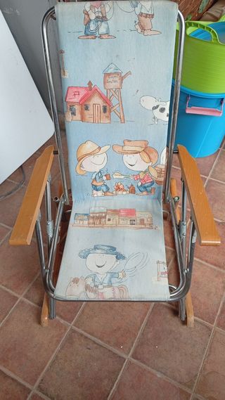 Sedia a dondolo per bambini con stampa in denim