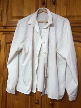 Camisa blanca vintage mujer talla 48