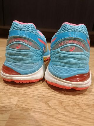 Zapatillas Asics Gel cumulus 18 Correr Azul y Rosa