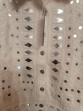 Cazadora vaquera blanca con espejos