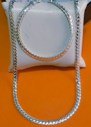Collar y Pulsera de Plata 925 de 60/65 cm