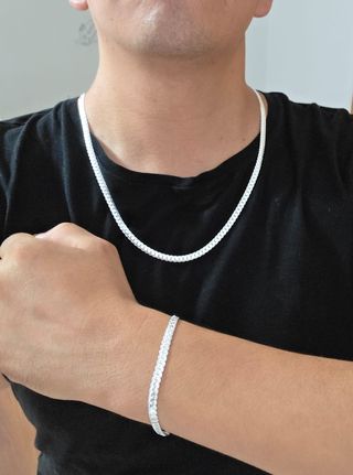 Collar y Pulsera de Plata 925 de 60/65 cm