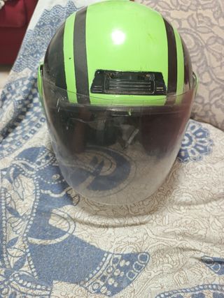 Casco integral M verde con visor