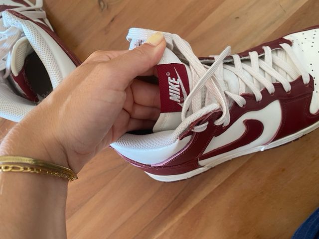 Zapatillas Nike Dunk High Marrón/Burgundi y Blanco