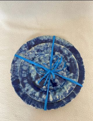 Set 2 piatti in ceramica blu