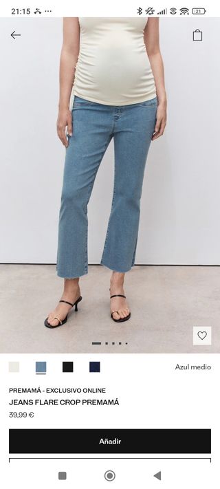 2Vaqueros premamá flare crop Mango t36