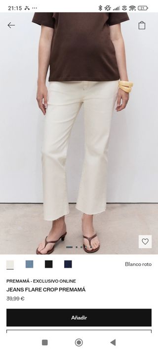 2Vaqueros premamá flare crop Mango t36