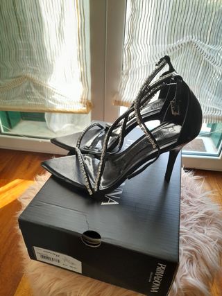 Sandali neri PRIMADONNA con strass