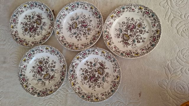 5 Pratos Antigos Cesol Florais