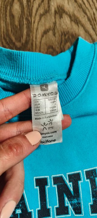 Felpa azzurra senza cappuccio bambino Domyos