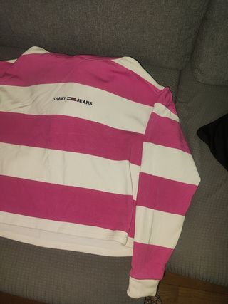 Sudadera Tommy Jeans Rayas Rosas Talla M