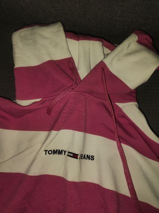Sudadera Tommy Jeans Rayas Rosas Talla M