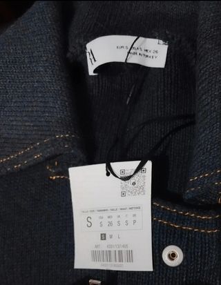 Cazadora Biker efecto denim. Zara