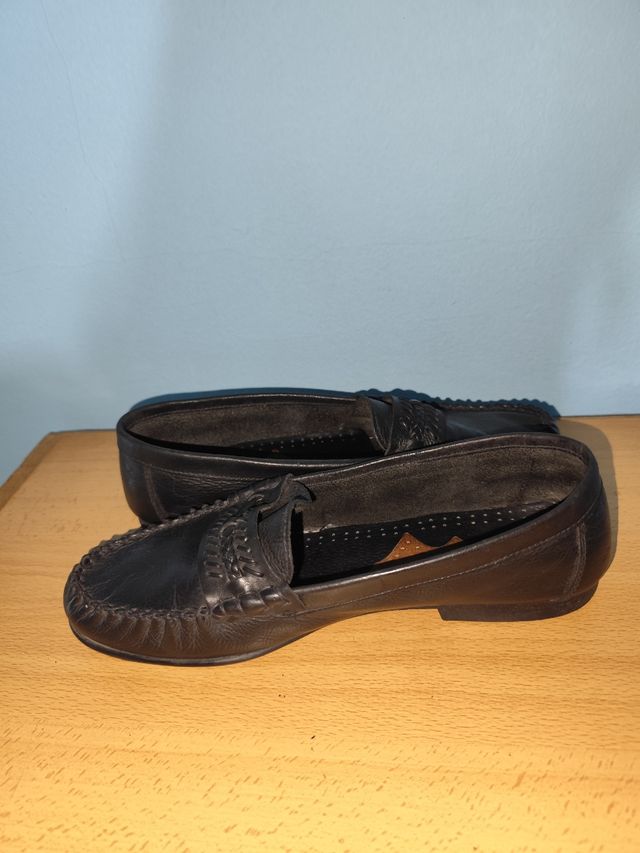 Mocasines de cuero negros talla 42-43