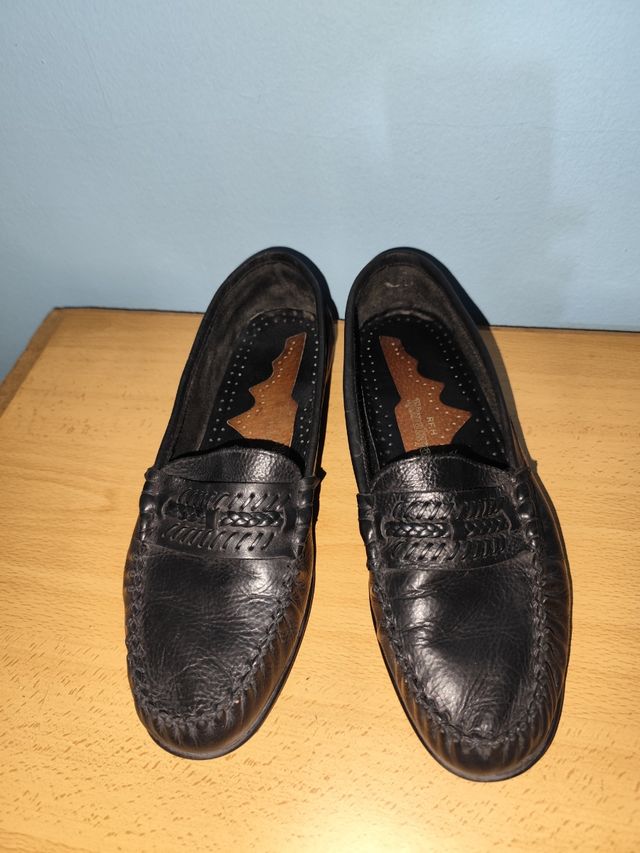 Mocasines de cuero negros talla 42-43