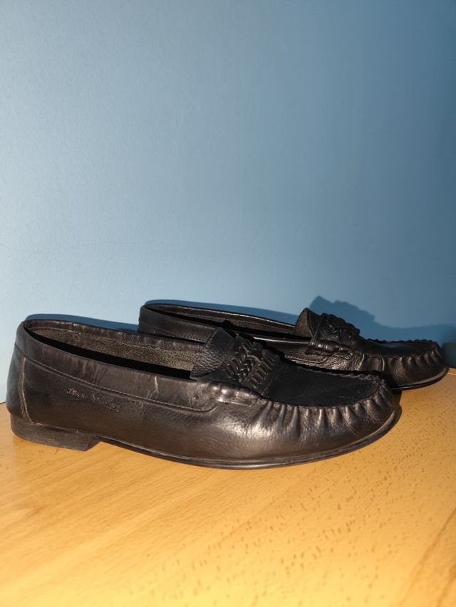Mocasines de cuero negros talla 42-43