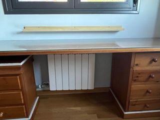 Dormitorio madera maciza nogal, cama nido,