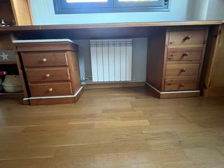 Dormitorio madera maciza nogal, cama nido,