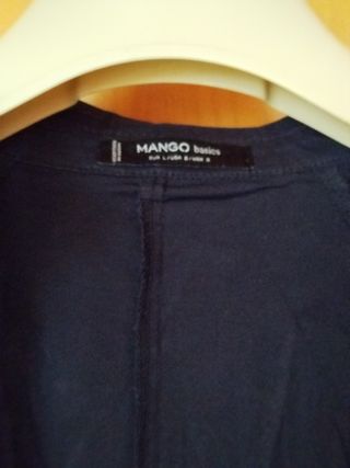 Vestido Mango Negro Talla L con Cinturón