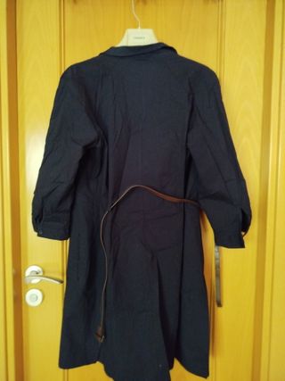 Vestido Mango Negro Talla L con Cinturón